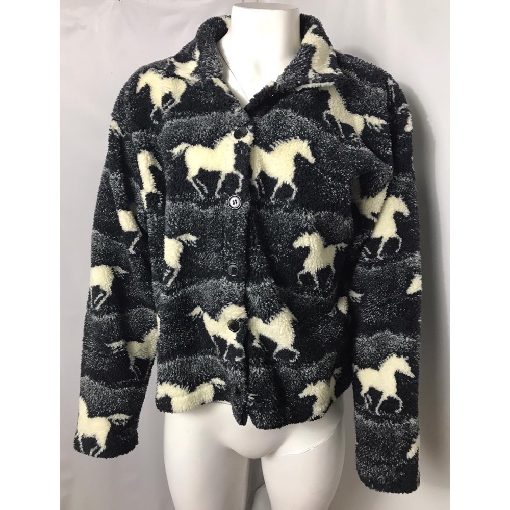 True Grit VTG Horse Button Sweater Cardigan Sz M